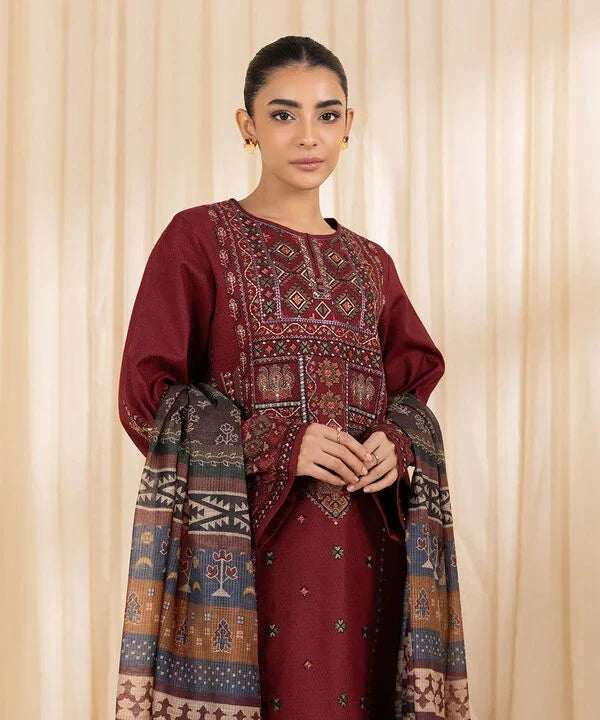 SAPPHIRE Premium Dhanak 3-Piece Ensemble