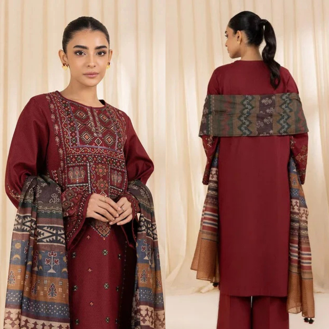 SAPPHIRE Premium Dhanak 3-Piece Ensemble