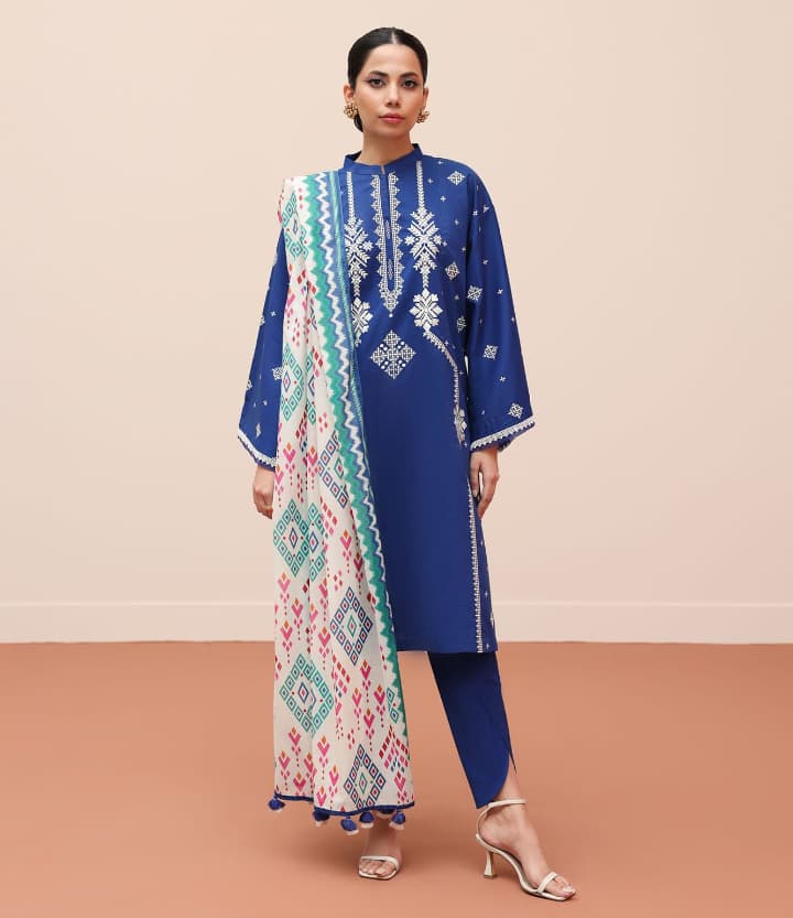 Embroided Unstitched 3-Piece