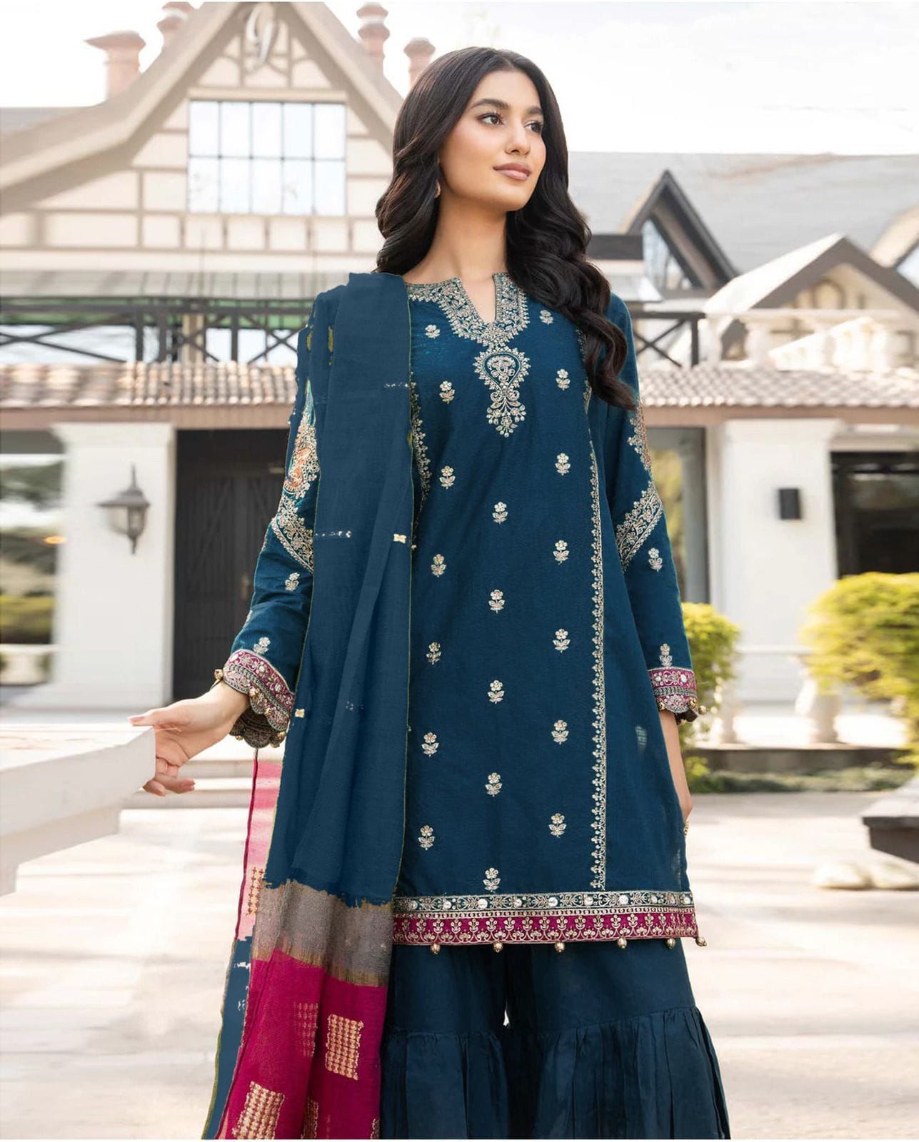 MARIA B | DHANAK 3PC EMBROIDERED COLLECTION 2025