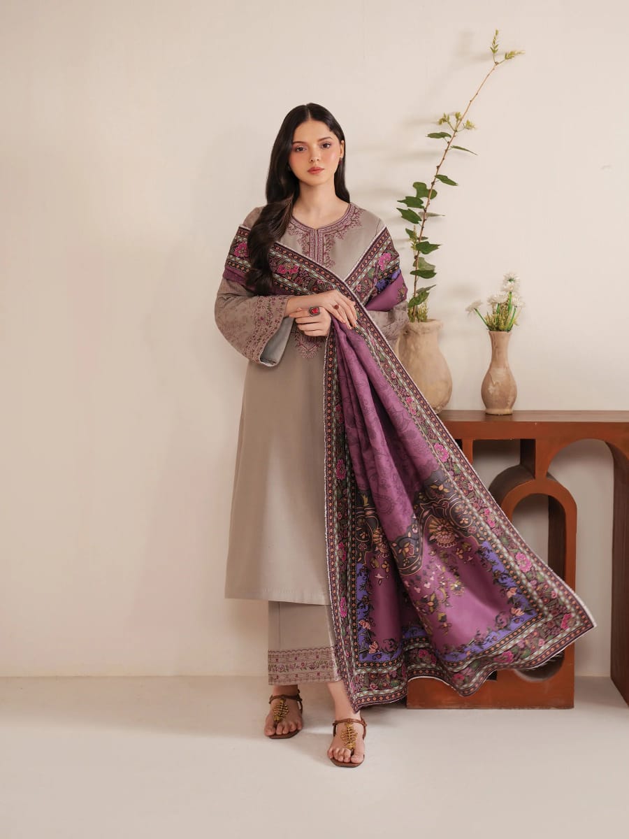 Maria B | Allover Printed Dhanak 3-PC Suit
