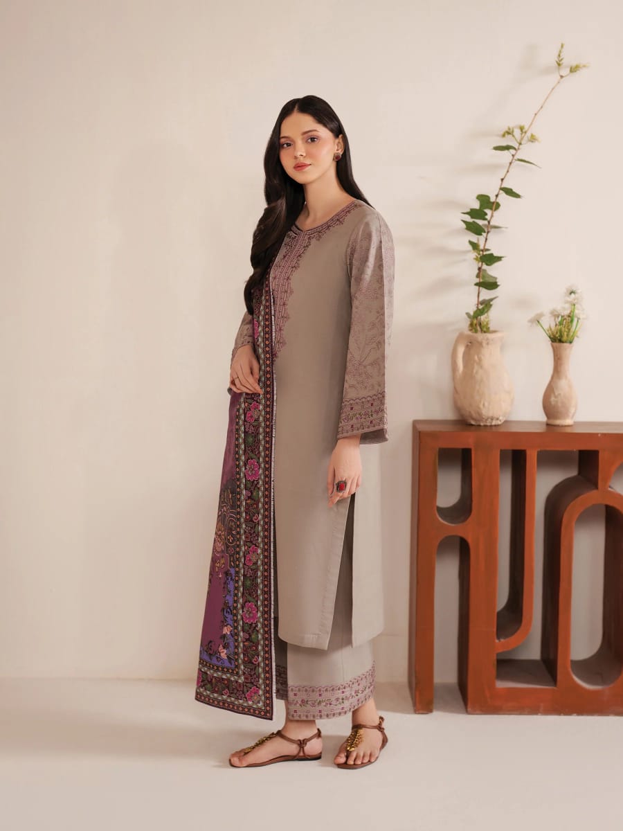 Maria B | Allover Printed Dhanak 3-PC Suit