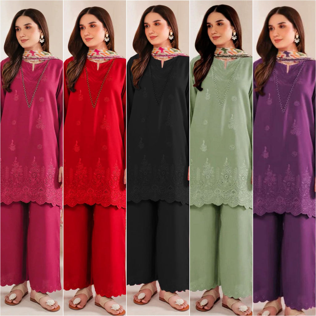 SAPPHIRE DHANAK | 3-PC Embroidered Set